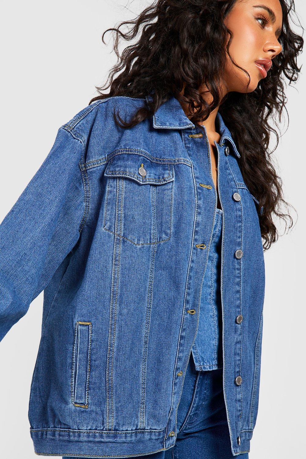 Boyfriend fit denim outlet jacket